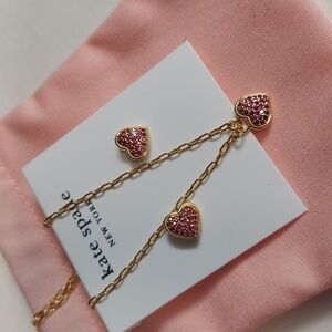 Kate Spase With All My Heart Pavé Pendant Necklace And Earrings Set